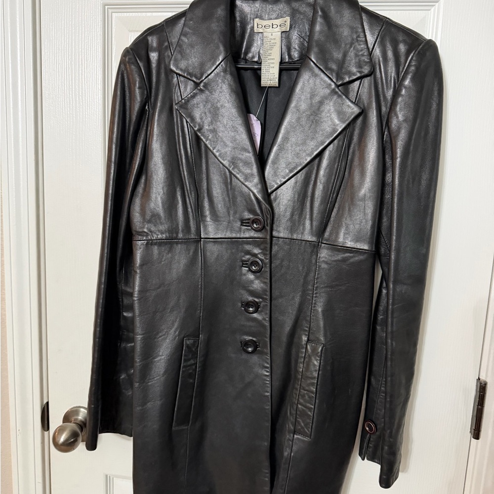 Bebe Sleek Black Leather Jacket